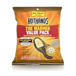 HotHands Toe Warmers – Long Lasting Safe Natural Odorless Air Activated Warmers – Up to 8 Hours of Heat – 6 Pair