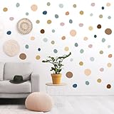 15 Sheet 300 Pcs Irregular Polka Dots Boho Wall Decal Terrazzo Playroom Bedroom Removable Modern Vinyl Boho Wall Stickers(Boho Color)