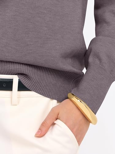 Image of ANRABESS Women Long Sleeve Rolled Neck Fall Lightweight Sweaters Top