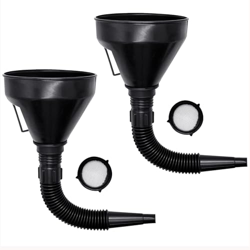 Entonnoir Carburant,2 PCS Entonnoir Huile Moteur Entonnoir Essence Moto Extensible Entonnoir de Filtre à Essence de Voiture pour Eau Gaz Naturel Pétrole