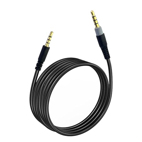 Cable de audio de repuesto trenzado de 3,5 mm contra enredos para cascos Logitech y HyperX