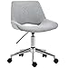 HOMCOM Chaise de bureau design contemporain hauteur réglable pivotant 360° piètement chromé lin gris clair