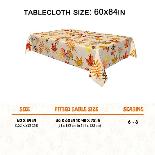 Gpmaoyi Fall Tablecloth Rectangle 60X84 Inch - Orange Maple Leaf Waterproof Table Cloth Thanksgiving Tablecloths Maple Leaf Table Cover Fall Decorations For Home (Orange Maple Leaf, 60X84In) #TOP2