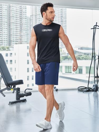 Image of TAGDO Men's Athletic Shorts with Zipper Pockets | Lightweight Workout Running Shorts Pants for Men | Elastic Waist Drawstring Gym Shorts for Training | Fitness, Sports, Casual Wear (2051)