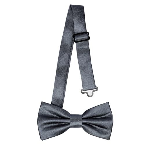 Ladeheid Kinder Jungen Fliege - Vorgebunden, Einstellbares Band, Glänzendes Design, Ideal für Hochzeit, Geburtstag, Einschulung - Strapazierfähig & Stilvoll BKS (10cm x 5cm, Schwarz)