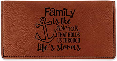 Personalized Family Quotes and Sayings Leatherette Checkbook Holder - Double Sided