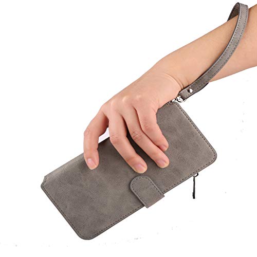 Modos Logicos Case For Samsung Galaxy Note 9 6.4", [Detachable Wallet Folio][2 In 1][Zipper Cash Storage][14 Card Slots 1 Id Window] Pu Leather Purse With Removable Inner Magnetic Tpu Case - Grey #TOP7