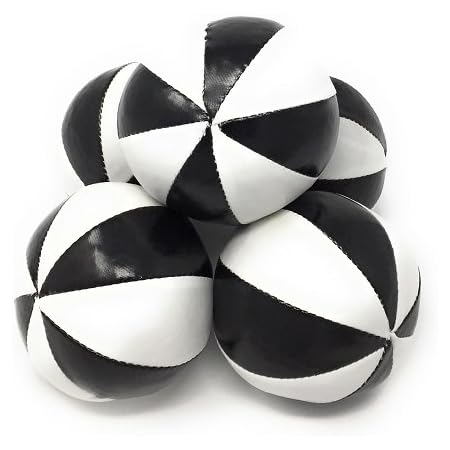 Amazon ビーンバッグジャグリングボール 8枚スター ノーマルサイズ Juggle 4 Fun 黒白 5個セット スポーツゲーム おもちゃ