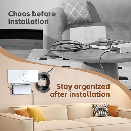 Image of UBeesize Starlink Mount, Standard Router 3 Wall Mount with Cable Caddy, All in One Wall Holder for Standard 4X Starlink Gen 3 Router and Power Supply