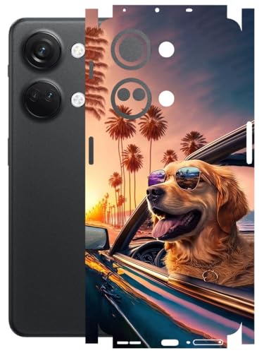 Image of AtOdds - Full Body Back Screen Guard Protector Film - Lamination Wrap Skin Sticker Compatible with ONEPLUS NORD 3 (5G) | Scratchproof Matte Finish (Happy Doggo)