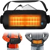 Heated Hand Warmer Pouch with 10000 mAh Rechargeable Battery, Up to 15 Hours of Warmth Electric Heated Hand Muff, Ideal for Football, Golf, Hunting, Fishing, Camping, Winter Outdoor Walk - Black