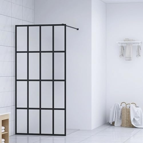 Mampara de ducha vid templado esmerilado 118x190 cm,Mampara de Ducha Accesible con Diseño Industrial Moderniza tu Baño