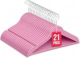 COM-FORT HOUSE Perchas Infantiles de Madera Rosa 30 cm Pack 21