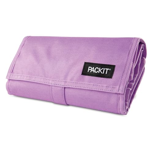 Image of Packit Freezable Lunch Bag, Lavender, Built with EcoFreeze Technology, Foldable, Reusable, Zip and Fold Closure with Buckle Handle, Designed for Work Lunches and Fresh Lunch On the Go (Pack of 12)