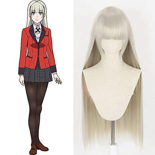 Anime Kakegurui Compulsive Gambler Cosplay Pelucas Runa Yomozuki Ririka Momobami Cosplay Pelucas resistente al calor sintético peluca casquillo