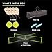 Triumph Sports 4 Square Pickleball Game Set Transforms to Regulation Pickleball Net, Includes 4 Square net, Wood Racket Paddles, Pickleballs, Boundary Markers, Metal Frame, Carry Bag
