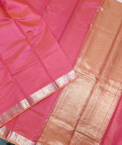 Image of Women's Pure Cotton Banarasi Silk Saree With Unstitched Blouse Piece