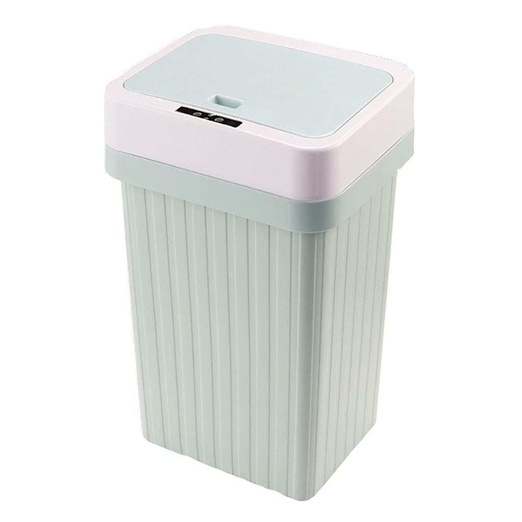 16L Charging Smart Sensor Sorting Trash Can Kitchen Bedroom Automatic Trash Can Household Indoor Storage Indoor Trash can(Green)