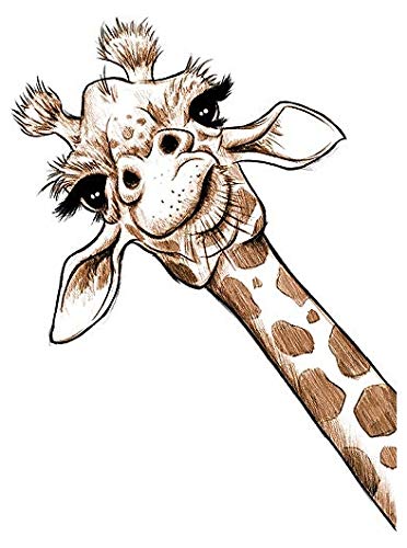Image of (Set of 3) Sketch Giraffe Art Decal Sticker - Sticker Graphic - Auto, Wall, Laptop, Cell, Truck Sticker for Windows, Cars, Trucks