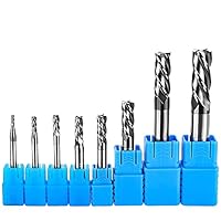 LAIWOO Schaftfräser 4 Flöten Hartmetall Nutenfräser Fräser CNC Werkzeug, Durchmesser 2-12mm (8 Stück)