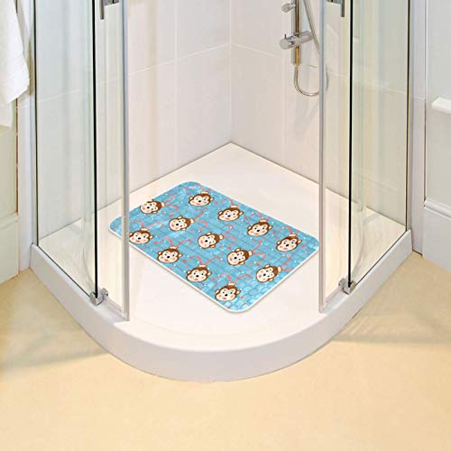 Alfombrilla de ducha antideslizante Bennigiry de PVC y mono dorado para bañera no texturizada 7