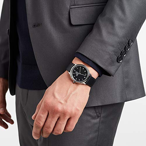 Mondaine Helvetica Regular - Reloj de Cuero Negro para Hombre y Mujer, MH1.R2220.LB, 40 MM