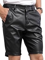 Kunstleder Shorts Herren Leggings Sexy Lack Optik Hose mit Reißverschluss Punk Training Unterhose Ledershort Clubwear