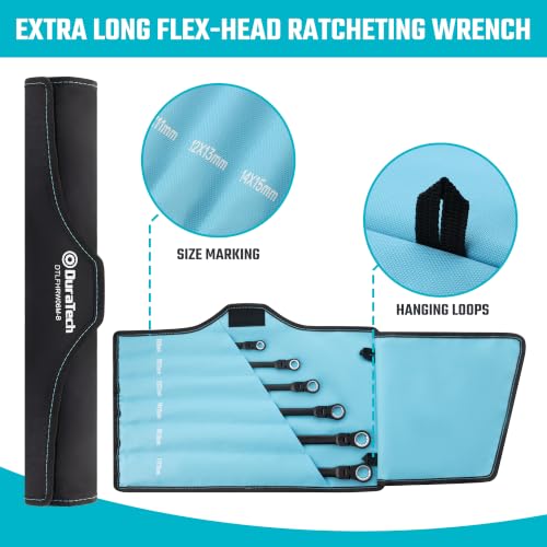 Image of DURATECH Extra Long Flex-Head Ratcheting Wrench Set, 6-Piece, Metric