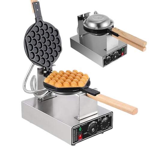 Gaufrier À Bulles, Machine À Gaufres Eggettes Commerciale, Moule De Cuisson Antiadhésif En Téflon À 180 °, Gaufrier À Œufs En Acier Inoxydable Antiadhésif Électrique De 1400W,SingleHead