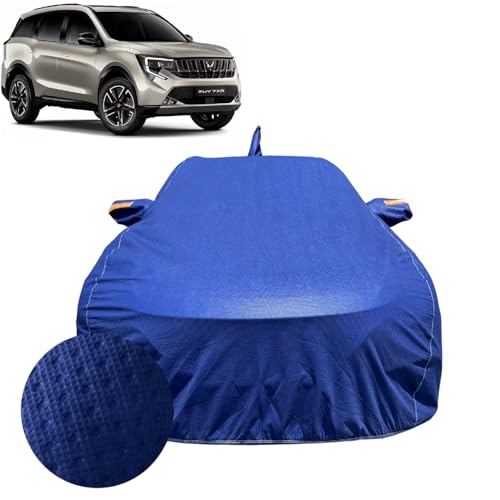 Image of Car Cover for Mahindra XUV 7XO (2026) | 100% Waterproof Cover with Antenna & Reflective Mirror Pockets | Dustproof, Scratchproof, Heatproof XUV 7XO Car Cover |Soft Cotton Lining| Blue