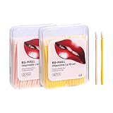 BS-MALL Disposable Lip brush Bendable Concealers Eye Shadows Lip Nail art 200 Pcs Set (Pink & Yellow