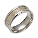 JAJAFOOK Men 8mm Wide Luminous Effect Stainless Steel Music piano Ring Glow in the Dark（Gold）