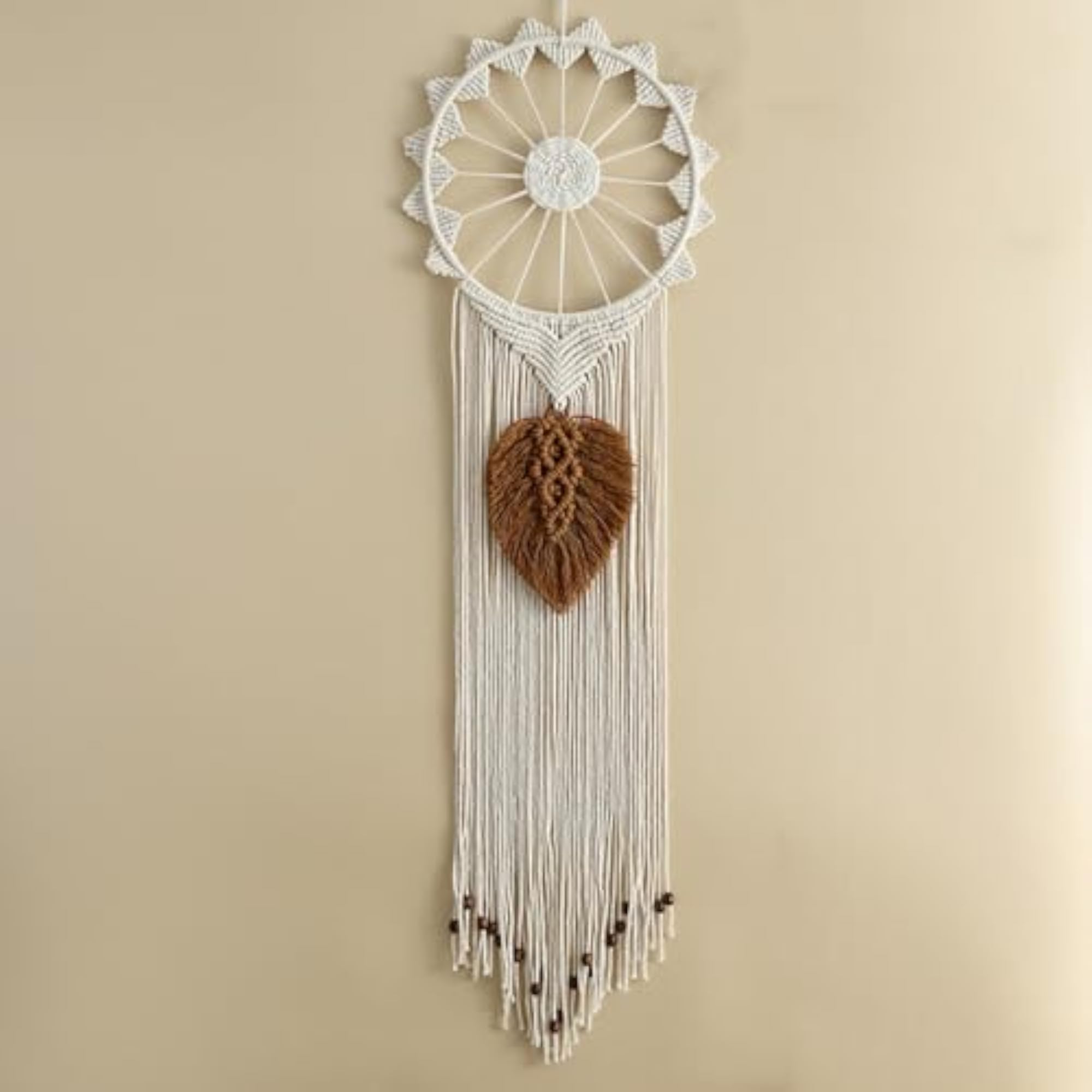 Sunflower Leaves Macrame Wall Hanging Dream Catcher