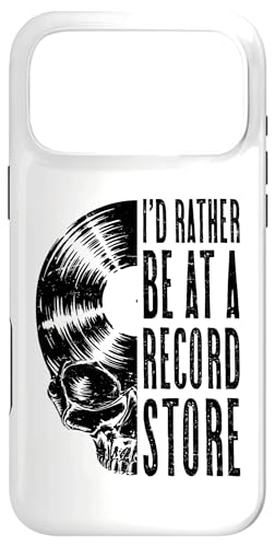 Vinyl Records LP�R���N�^�[ Be At A Record Store Music Skull �X�}�z�P�[�X iPhone 17 Pro Max �p