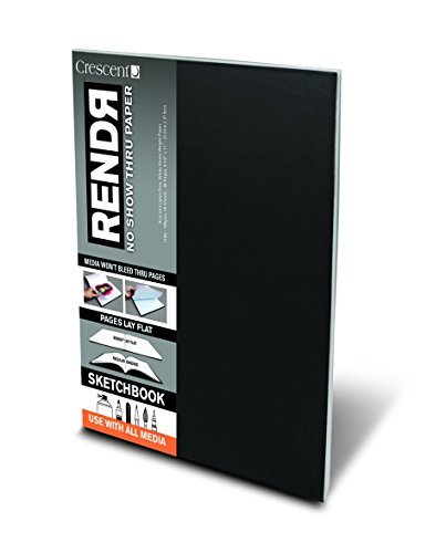 Crescent Cardboard Co Paper RENDR No Show Thru Lay Flat Sketch Book 3.5-inch x 5.5-inch, 32 Sheets by Crescent Cardboard Co