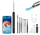 高精細カメラ付き耳かき 可視化 スコープ式 みみかき スマホ連動型 イヤースコープ 耳掻き 耳掃除 LEDライト付き イヤースプーン 介護耳かき 子供用 みみケアアイテム iphone Android (ブラック)