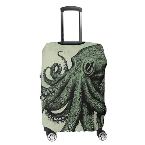 Green Octopus Luggage Cover, Washable Elastic Suitcase Cover Protector Fit 18-32 Inch Luggage4