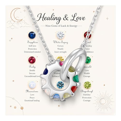 KSF Gold Navaratna Necklace jewelry Gift - 14K Gold Plated Lucky Pendant