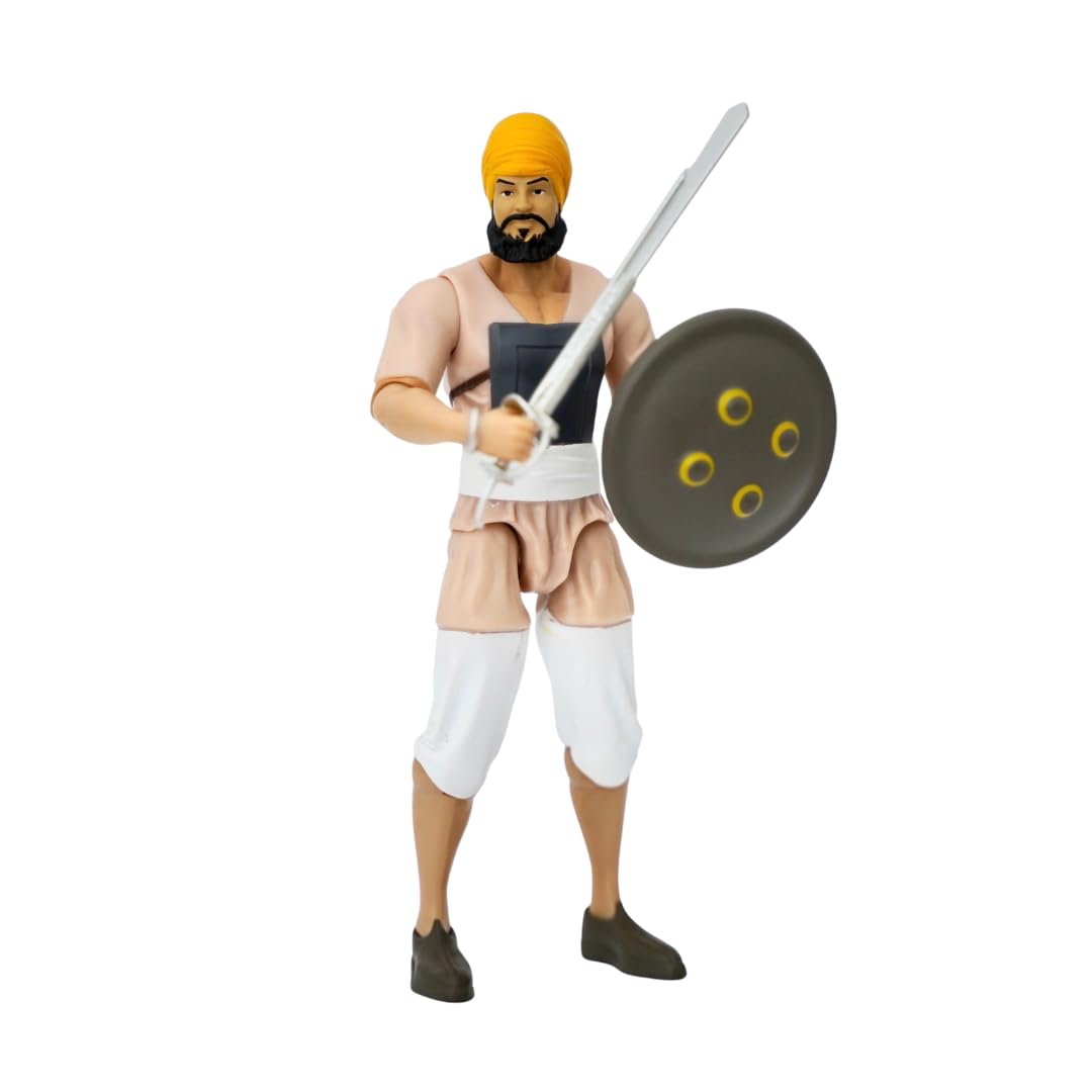Singh Singh (Tan) Sikh Action Figure Toy | Featured on BBC | Sikh Warrior Figure with Shield & Sword | Khalsa Toy Cultural Collectible & Gift for Kids and Adults