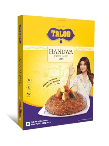 Image of Talod Handwa Flour - 400g | Instant Gujarati Handvo Mix (Spicy Cake) | 100% Vegetarian | Easy & Quick Homemade Snack | Crispy Outside, Soft Inside Ready-to-Cook Traditional Quick Breakfast Premix (400gm)