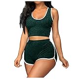 Yoga, Zweiteilige Frauen-Outings: reizvolles Ernteoberteil und kurze Sätze sommerliche lässige aktive Trackanzüge Material: Kunststoff + elastan soft und bequem athletische Kleidung Sets Yoga Outfit Damen