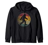 Bigfoot Sasquatch Vintage Distressed Retro Style Zip Hoodie