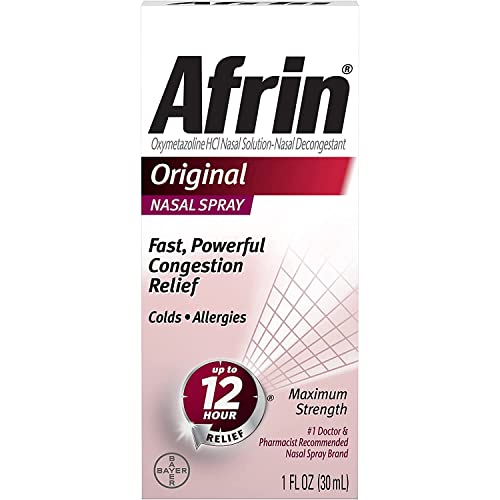 Afrin Original Nasal Spray & Decongestant, Fast/ Powerful Congestion opb1d Pack of 12 Bottles of 1 Fl Oz Each