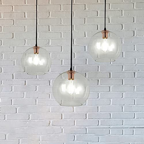 Lámpara de araña E27 interior cristal colgante techo salón nórdico 30 cm 5