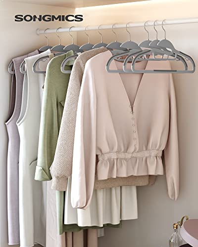 Songmics 50 Pack Coat Hangers, Premium Quality Plastic Suit Hangers, Heavy-Duty, S-Shaped Opening, Non-Slip, Space-Saving, 360º Swivel Hook, 16.3 Inches Long, Light Gray And Dark Gray Ucrp41G-50 #TOP1
