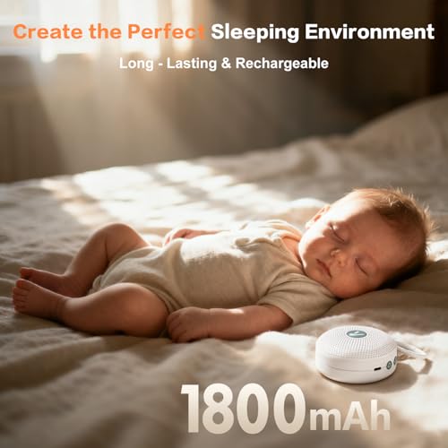 Image of Portable Noise Machine for Baby Adult with 21 Natural Soothing Sound, Memory Function, Powerful Battery & 32 Levels of Volume, Noise Canceling for Sleeping, Sleep Sound Timer Therapy for Home, Travel