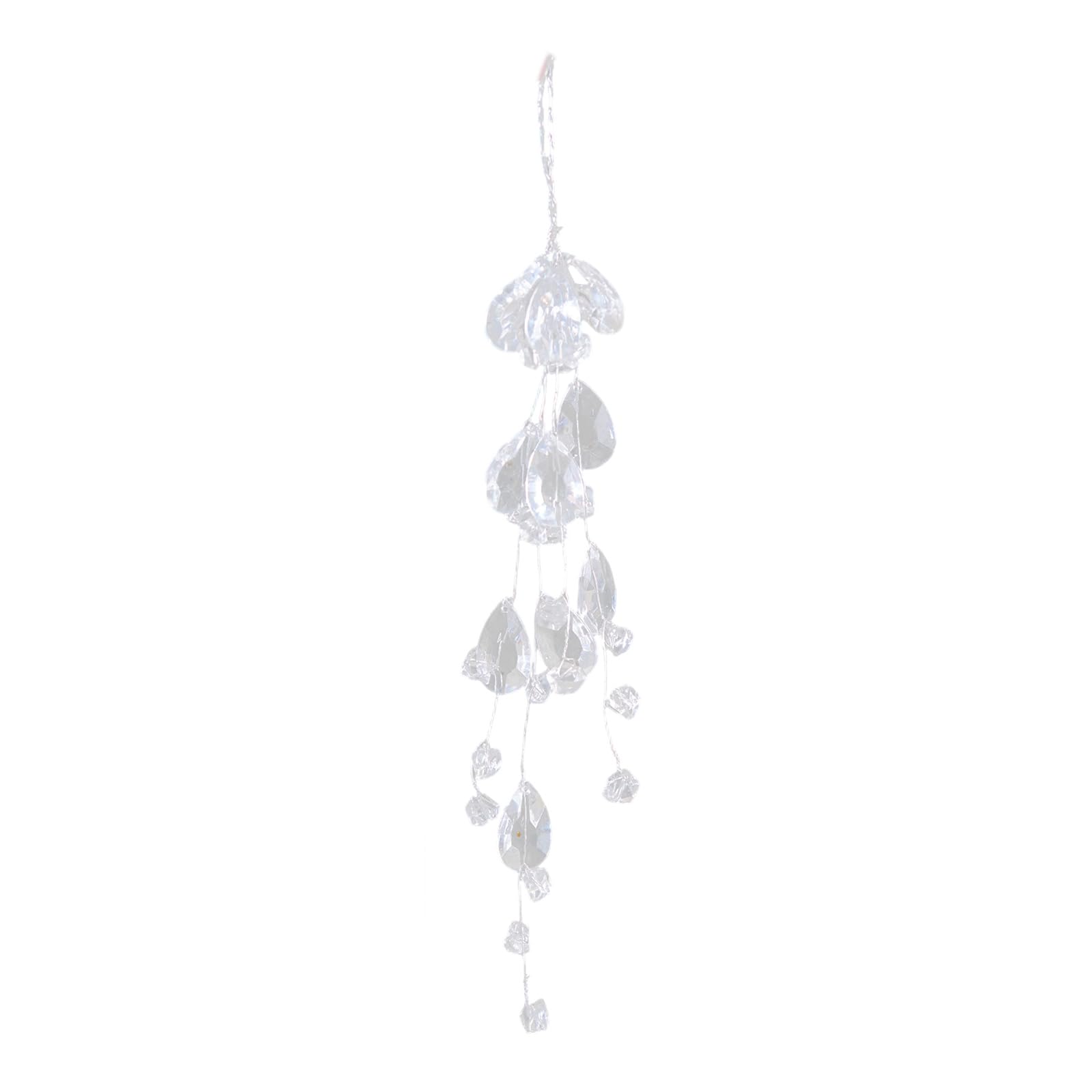 Shatterproof Acrylic Snowflake Ornament Crystal Ice Drops Hanging Decoration for Wedding Christmas Tree Decoration Crystal Like Ice Hanging Ornament