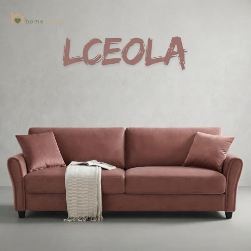 Image of 3 Seater lceola Premium Fabric Sofa |Stylish and Comfortable Living Room Furniture| Heavy Quality Sofa and Builtin| Throne of Comfort (Blush Pink, 3 Seater)