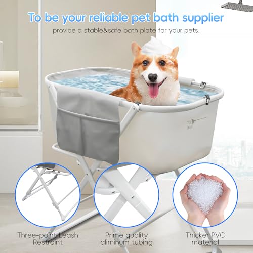 Portable-Dog-Bath-Tub-Elevated-Dog-Bathtub-Pet-Wash-Station-for-Bathing-Shower-and-Grooming-IndoorOutdoor-Foldable-Pet-Bath-Tub-for-Small-Medium-Large-Size-Dogs-Cats-Pet-and-Other-Pet Portable Dog Bath Tub Elevated Dog Bathtub Pet Wash Station for Bathing Shower and Grooming IndoorOutdoor Foldable Pet Bath Tub for Small Medium Large Size Dogs Cats Pet and Other Pet