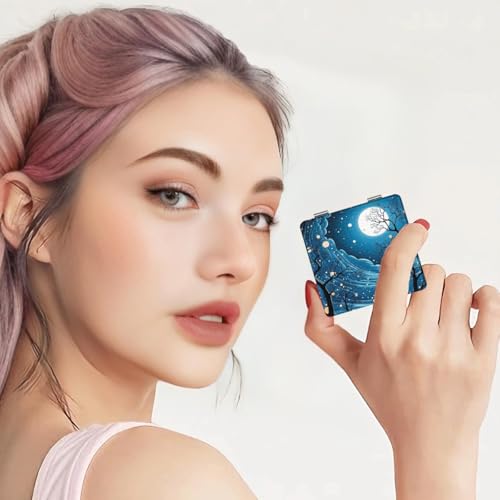 Espejo de Maquillaje Portátil Plegable Doble Cara Cuadrado miniatura 2